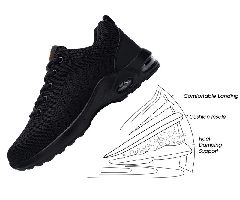 FENLERN Steel Toe Steel Toe Shoes Sneakers for Women Lightweight Safety Shoes Woman Non Slip Work Shoes Comfortable Composite Toe Boots Zapatos Seguridad Trabajo Mujer Size 5.5,Black - Image 3